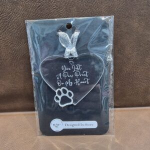 You Left a Paw Print Clear Acrylic Decoration